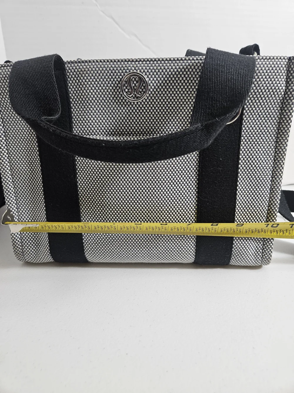 lululemon athletica Black & White Canvas Tote with Strap